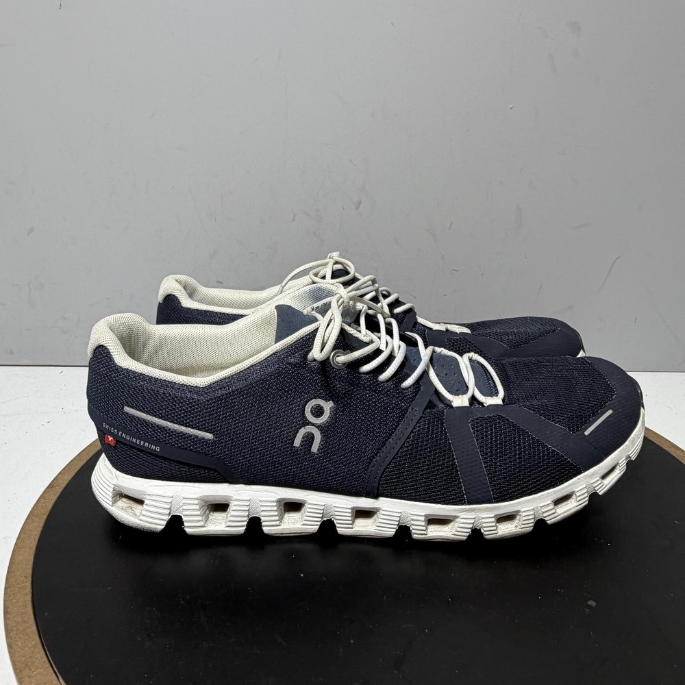 On Cloud Shoes Mens Size 11 Navy Blue Mesh Running Cushioned Sneakers Athletic